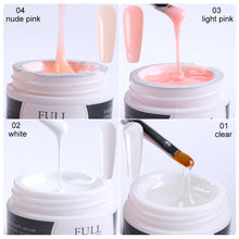 Load image into Gallery viewer, 15ml Quick Building Gel for Nail Extension Acrylic White Clear UV Builder Gel Manicure Nail Art Prolong Forms Tips LA1623