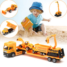 Load image into Gallery viewer, 4in1 Kids Toy Recovery Vehicle Tow Truck Lorry Low Loader Diecast Model Toys Construction Xmas
