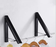 Load image into Gallery viewer, Punch-free Space Aluminum Foldable Invisible Folding Retractable Wall Hanger for Waterproof Hanging Underwear Coat Hanger