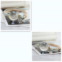 Load image into Gallery viewer, Simple plant dried flower specimen Glass Ball Bracelet dandelion sky stars