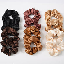 Load image into Gallery viewer, 1PC Satin Silk Solid Color Scrunchies Elastic Hair Bands 2019 New Women Girls Hair Accessories Ponytail Holder Hair Ties Rope