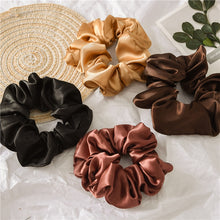 Load image into Gallery viewer, 1PC Satin Silk Solid Color Scrunchies Elastic Hair Bands 2019 New Women Girls Hair Accessories Ponytail Holder Hair Ties Rope