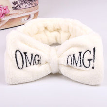 Load image into Gallery viewer, 2020 New OMG Letter Coral Fleece Wash Face Bow Hairbands For Women Girls Headbands Headwear Hair Bands Turban Hair Accessories