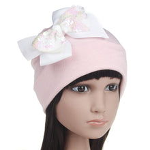 Load image into Gallery viewer, 2020 New Soft 100 Cotton Big Bow Hat For Newborn Baby Boys Girls Kids Warm White Beanie Hat Baby Newborn Accessories