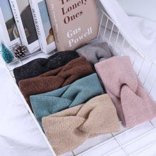 Load image into Gallery viewer, 2020 Woolen Cross Cross Top Knot Elastic Hair Bands for Women Soft Solid Color Turban Headbands Women Girls Hair Accessories