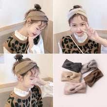 Load image into Gallery viewer, 2020 Woolen Cross Cross Top Knot Elastic Hair Bands for Women Soft Solid Color Turban Headbands Women Girls Hair Accessories