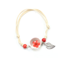 Load image into Gallery viewer, Simple plant dried flower specimen Glass Ball Bracelet dandelion sky stars