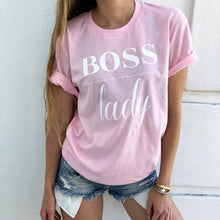 Load image into Gallery viewer, Summer Fashion Women Casual Letter Printed T-shirt Tops Lady Tee Printed Short Sleeve Tops