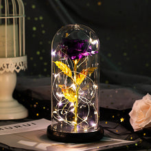 Load image into Gallery viewer, Enchanted Forever Rose Flower in Glass LED Light Christmas Decoration