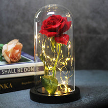 Load image into Gallery viewer, Enchanted Forever Rose Flower in Glass LED Light Christmas Decoration