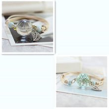 Load image into Gallery viewer, Simple plant dried flower specimen Glass Ball Bracelet dandelion sky stars