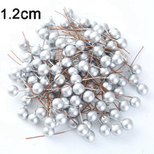 Load image into Gallery viewer, 50pcs/lot mini fake plastic berry artificial flower red cherry pearlescent stamen wedding Christmas decoration DIY gift box