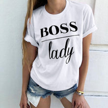 Load image into Gallery viewer, Summer Fashion Women Casual Letter Printed T-shirt Tops Lady Tee Printed Short Sleeve Tops
