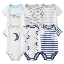 Load image into Gallery viewer, 6PCS Bodysuits Newborn Baby Boy Clothes Cotton Print Short Sleeve Solid Baby Girl Clothes Roupas de bebe Girls Baby Clothing
