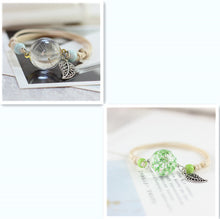 Load image into Gallery viewer, Simple plant dried flower specimen Glass Ball Bracelet dandelion sky stars