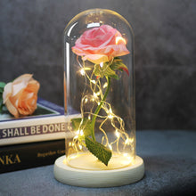 Load image into Gallery viewer, Enchanted Forever Rose Flower in Glass LED Light Christmas Decoration