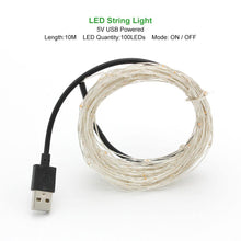 Load image into Gallery viewer, 2M 5M 10M LED String lights Silver Wire Christmas Garlands Festoon led Fairy Light Christmas Decorations for Home Room Tree