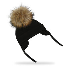Load image into Gallery viewer, Autumn Winter Unisex Faux Fur Pompom Cotton Earflap Caps For Newborn Toddler Kids Girl Cap Baby Boy Hats Beaine Bonnet