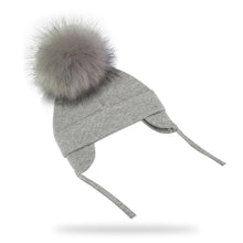 Load image into Gallery viewer, Autumn Winter Unisex Faux Fur Pompom Cotton Earflap Caps For Newborn Toddler Kids Girl Cap Baby Boy Hats Beaine Bonnet
