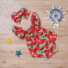 Load image into Gallery viewer, Baby Girl Flower Tops Headband Bow 2pcs Outfits Newborn Baby Girls Clothing Bodysuit Jumpsuit Clothes Set
