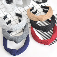 Load image into Gallery viewer, Knot Cross Tie Solid 1 PC Fashion Hair Band Hairband Knitted rib Girls Bow Hoop Hair Accessories Velvet Twist Headband