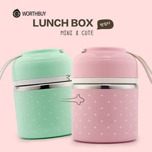 Load image into Gallery viewer, WORTHBUY Cute Japanese Lunch Box For Kids Portable Outdoor Stainless Steel Bento Box Leak-Proof Food Container Kitchen Food Box