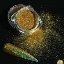 Load image into Gallery viewer, 1Box Glitter for Nails Holographic Dip Powder Mirror Polishing Chrome Pigments Nail Art Decorations Laser Dazzling Dust LA1028-1