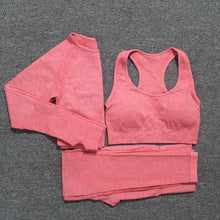 Load image into Gallery viewer, 10 Colors Yoga Set Vital Fitness Sports Suit Women Seamless Leggings Sports Bra+Long Sleeve Crop Top Running Gym Clothing Femme