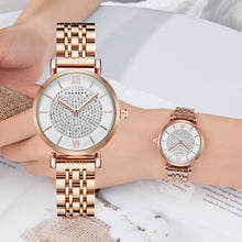 Load image into Gallery viewer, Dropshipping Rose Gold Stainless Steel Bracelet Watch Women Fashion Womens Quartz Watches Hip Hop Diamonds Ladies Clock Female