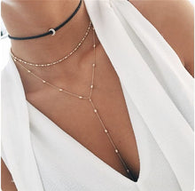 Load image into Gallery viewer, Bohemian Multi Layered Necklace for Women Vintage Portrait Coin Star Moon Pendant Necklace Geometric Collier Collares