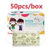 Load image into Gallery viewer, 50-100pcs Children Face Mask Cartoon Printed soft skin-friendly Disposable Mouth Cover Mask boy girl Personal Thicken mouth mask