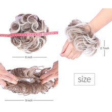 Load image into Gallery viewer, Delice Women's Wrap On Messy Bun Curly Scrunchie Chignon With Rubber Band Brown Black Synthetic Hair Ring