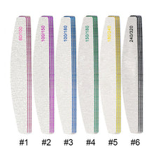 Load image into Gallery viewer, 1 Pc Half-Moon-Shaped Nail File Nail Buffer Washable Grinding Polishing Sanding Buffing Pedicure Nail Art Tools