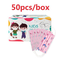 Load image into Gallery viewer, 50-100pcs Children Face Mask Cartoon Printed soft skin-friendly Disposable Mouth Cover Mask boy girl Personal Thicken mouth mask
