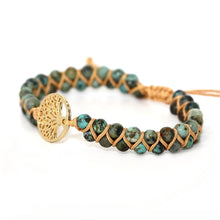 Load image into Gallery viewer, Vintage Leather Bracelets natural Stone Wrap Bracelets for men and Women tree Boho Friendship Bracelet Handmade Jewelry