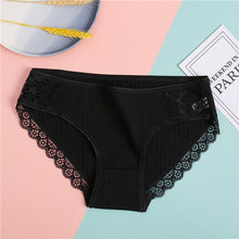 Load image into Gallery viewer, FINETOO Cotton Women's Panties Sexy Lace Underwear Solid Color Briefs For Women M-XL Sexy Underpants Comfortable Female Lingerie