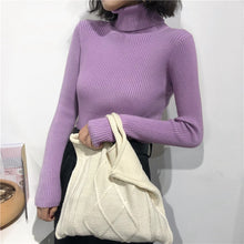 Load image into Gallery viewer, 2020 Autumn Winter Thick Sweater Women Knitted Ribbed Pullover Sweater Long Sleeve Turtleneck Slim Jumper Soft Warm Pull Femme