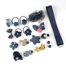 Load image into Gallery viewer, 18 Pcs hair clip set Cute Hair Accessories Girl cartoon hair clip headwear Bow Flower animal Hairpin hair ring Elastic Headdress