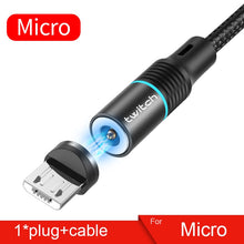 Load image into Gallery viewer, Twitch 2m Magnetic Micro USB Cable For iPhone Samsung Android Mobile Phone Fast Charging USB Type C Cable Magnet Charger Wire