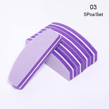 Load image into Gallery viewer, 1 Pc Half-Moon-Shaped Nail File Nail Buffer Washable Grinding Polishing Sanding Buffing Pedicure Nail Art Tools