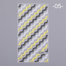 Load image into Gallery viewer, 1 Sheet Holo Black Gold 5D Nail Sticker Decal Tassel Strip Line Slider Foils Adhesive Nail Art Decoration