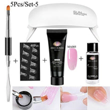 Load image into Gallery viewer, MEET ACROSS Poly UV Gel Set Nail Gel Kit 20/30ml Crystal Builder Clear Colors Gel with Lamp Gel Nail Polish For Nail Extensions