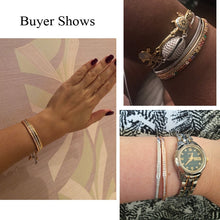 Load image into Gallery viewer, CWWZircons Adjustable Bracelet Bangle for Women Captivate Bar Slider Brilliant CZ Rose Gold Color Jewelry Pulseira Feminia CB089