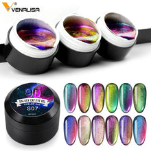 Load image into Gallery viewer, Venalisa 9D Gel Varnish Cat Eye Magic Chameleon Gel Varnish Nail Manicure Galaxy Starry Magnetic Multicolor 5ml Nail Gel Polish