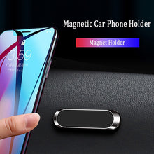 Load image into Gallery viewer, Mini Metal Magnetic Car Phone Holder Stand For Phone in Car Dashboard Magnet Strip Phone Mount For iPhone 11 Pro Huawei Support