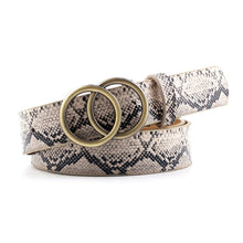 Load image into Gallery viewer, Fashion Leather Waist Belt For Jeans Double Ring Pearl Buckle Ladies Belt For Dresses Black White Women Belt Wild Waistband