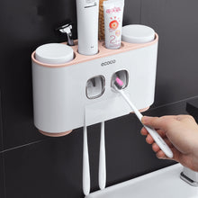 Load image into Gallery viewer, Bathroom Accessories organizer Set Toothbrush Holder Automatic Toothpaste Dispenser Holder Toothbrush Wall Mount Rack Tools Set