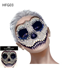Load image into Gallery viewer, HFG03 1Pc Skull Makeup Inspired Party Face Gem Sticker Body Paint Decor for Halloween Dressing Party Carnival Holiday Gift