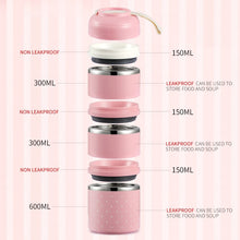 Load image into Gallery viewer, WORTHBUY Cute Japanese Lunch Box For Kids Portable Outdoor Stainless Steel Bento Box Leak-Proof Food Container Kitchen Food Box