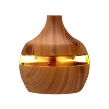 Load image into Gallery viewer, 300ML USB Air Humidifier Electric Aroma Diffuser Mist Wood Grain Oil Aromatherapy Mini Have 7 LED Light For Car Home Office